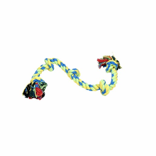 Rascals 26-In 5 Knot Rope Tug Dog Toy in Yellow