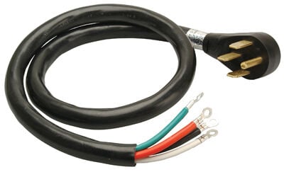 Master Electrician 6/2 & 8/2 SRDT Black Range Cord, 45-A, 125-V/250-V, 6-Ft