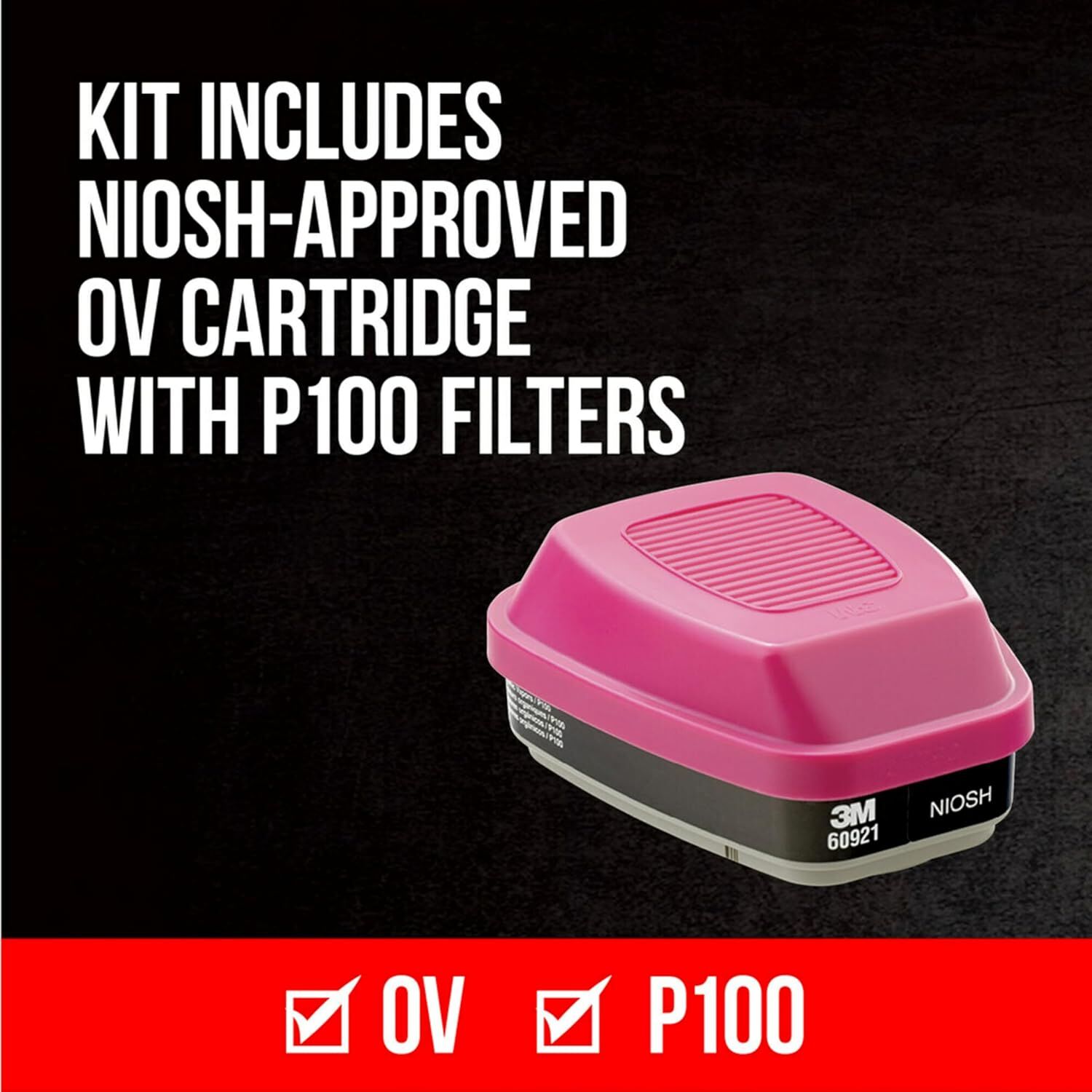 3M P100/OV Odor/Particulate Multi-Purpose Reusable Respirator Medium