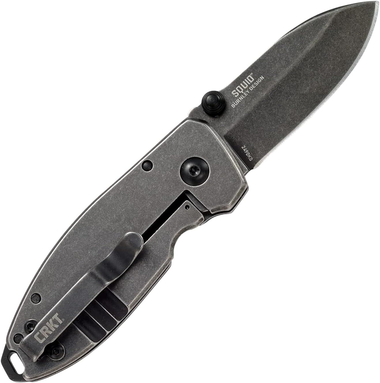 CRKT Squid Black Stonewash Everyday Carry Folding Knife, 2.1-In