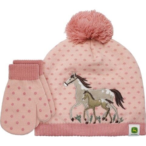 ❌ BUNDLED Pink John Deere beanie John Deere Toddler Girl Pink Knit Beanie Hat with Pom  main image 4