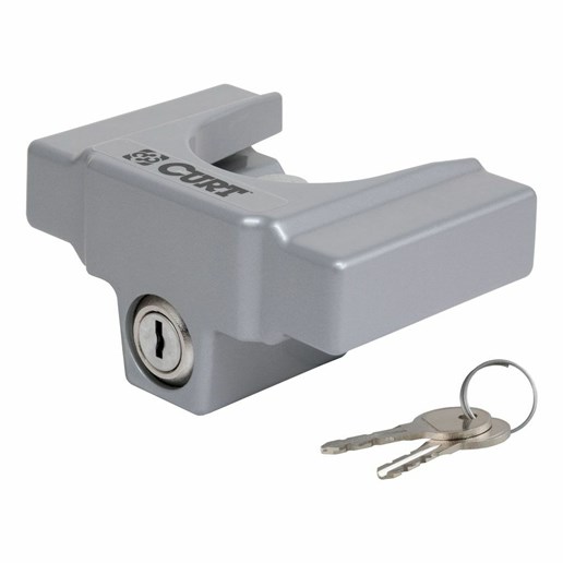 Trailer Coupler Lock, Fits Most 2" Couplers (Gray Aluminum)