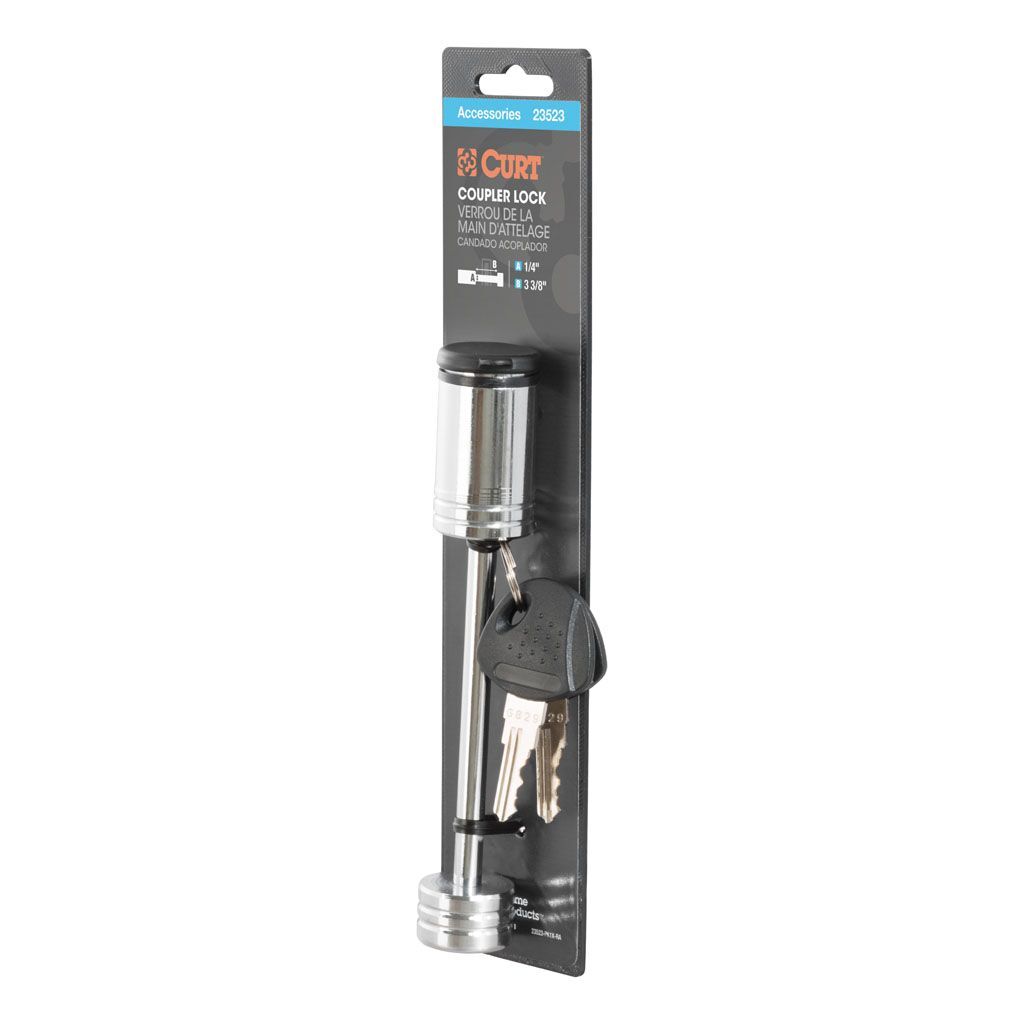 Coupler Lock (1/4" Pin, 3-3/8" Latch Span, Barbell, Chrome)