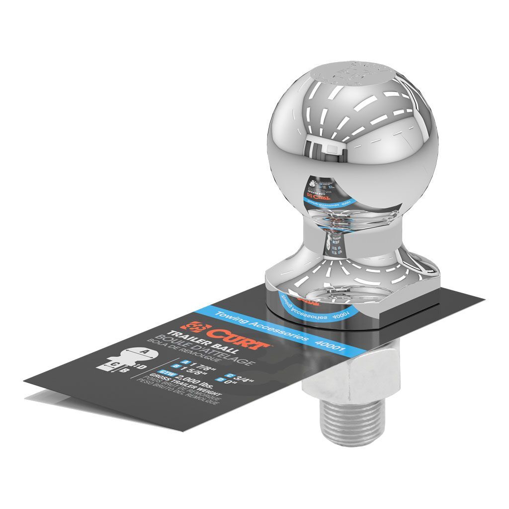 1-7/8" Trailer Ball (3/4" X 1-5/8" Shank, 2,000 Lbs., Chrome)