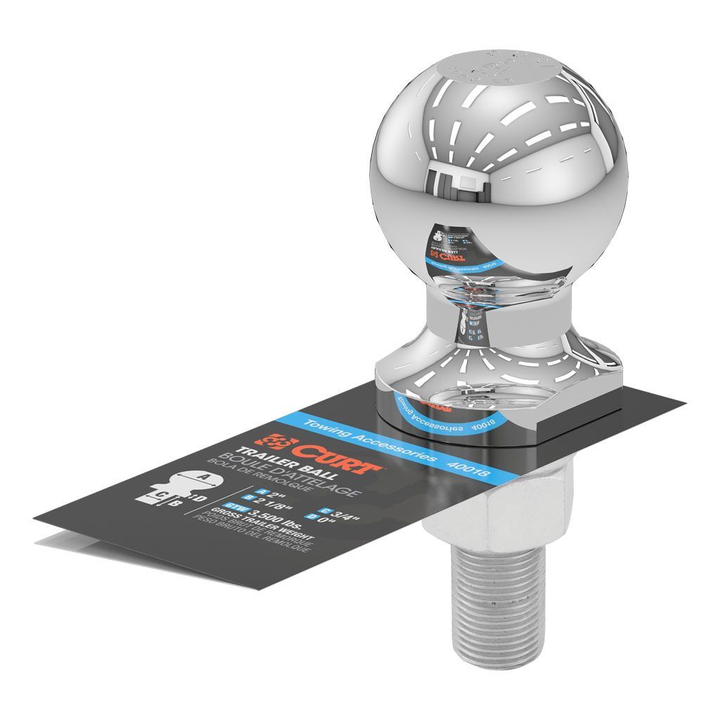 2" Trailer Ball (3/4" X 2-1/8" Shank, 3,500 Lbs., Chrome)