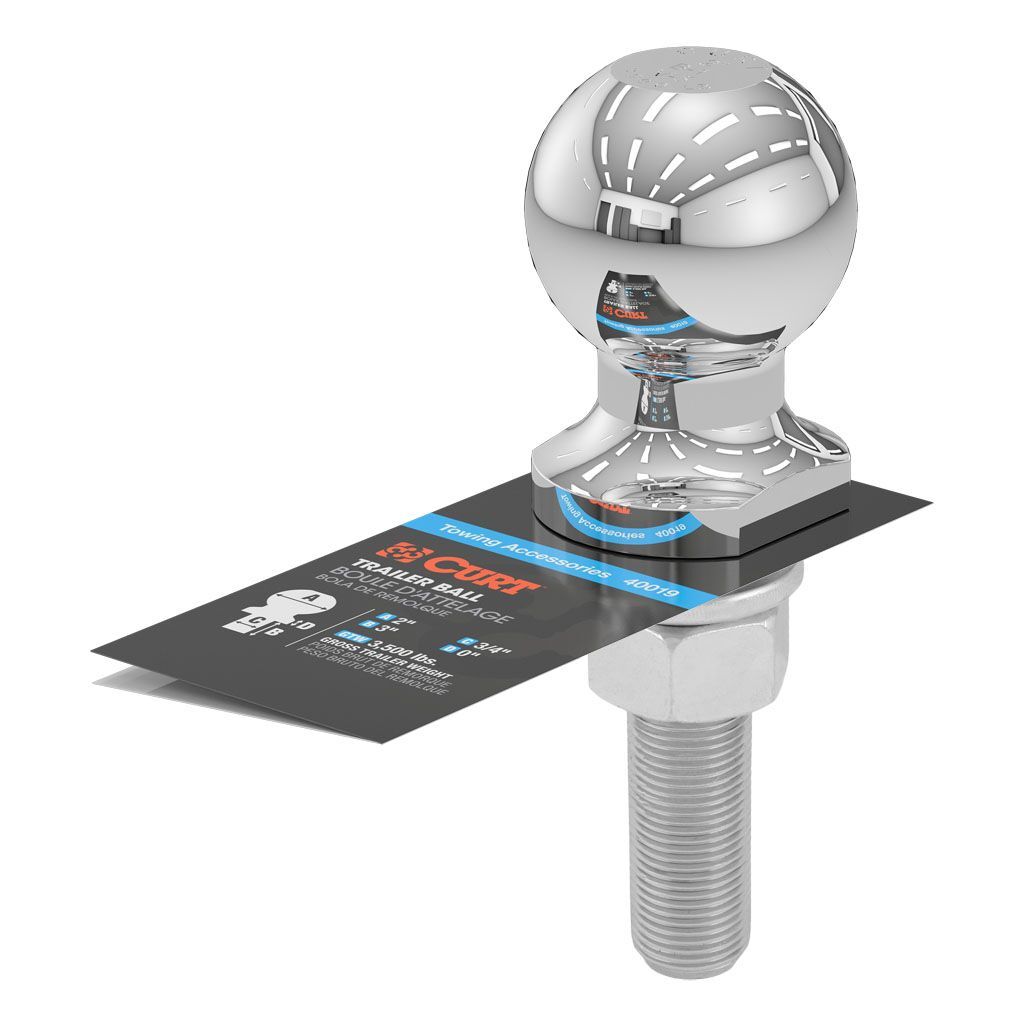 2" Trailer Ball (3/4" X 3" Shank, 3,500 Lbs., Chrome)