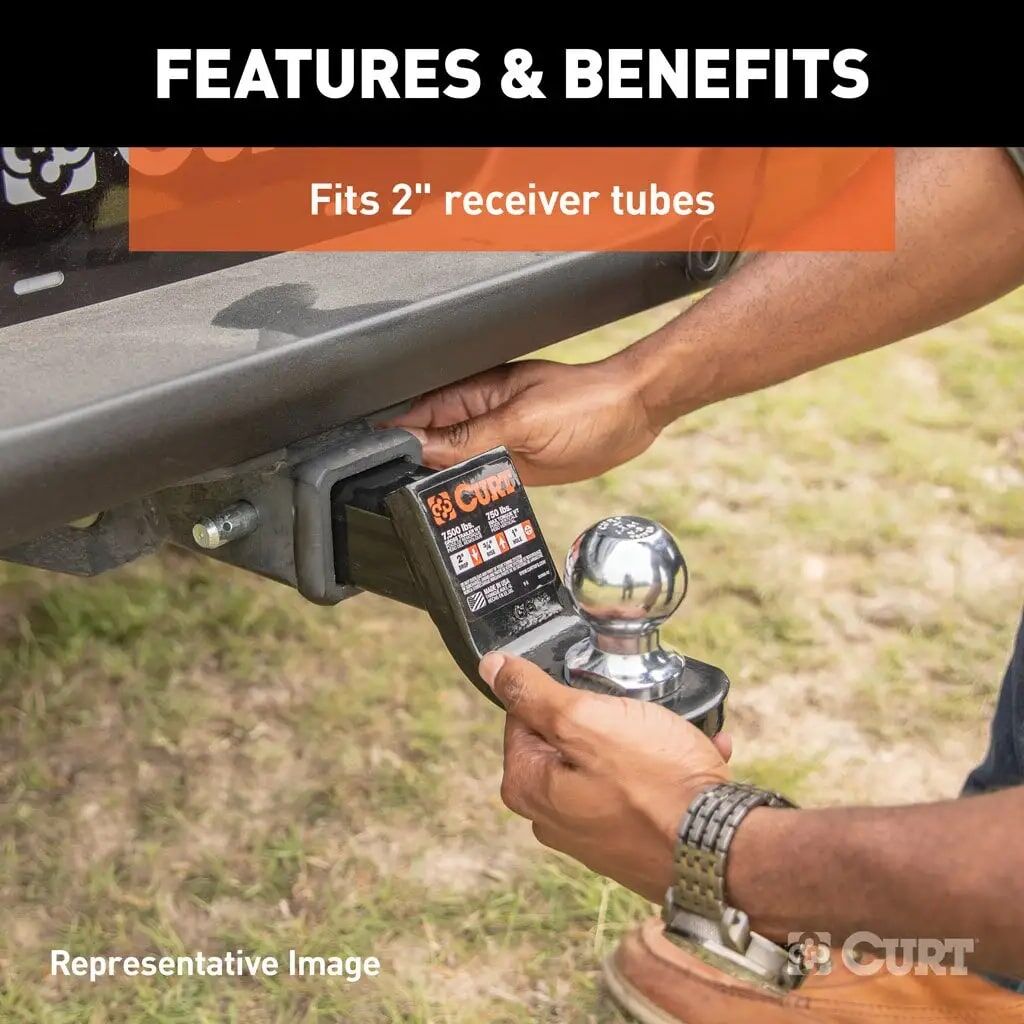 Curt Class 3 Ball 2-In Shank 4-In Drop Mount, 7,500-Lb, 8 1/4-In