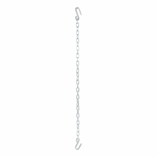 48" Safety Chain With 2 S-Hooks (5,000 Lbs, Clear Zinc, Packaged)