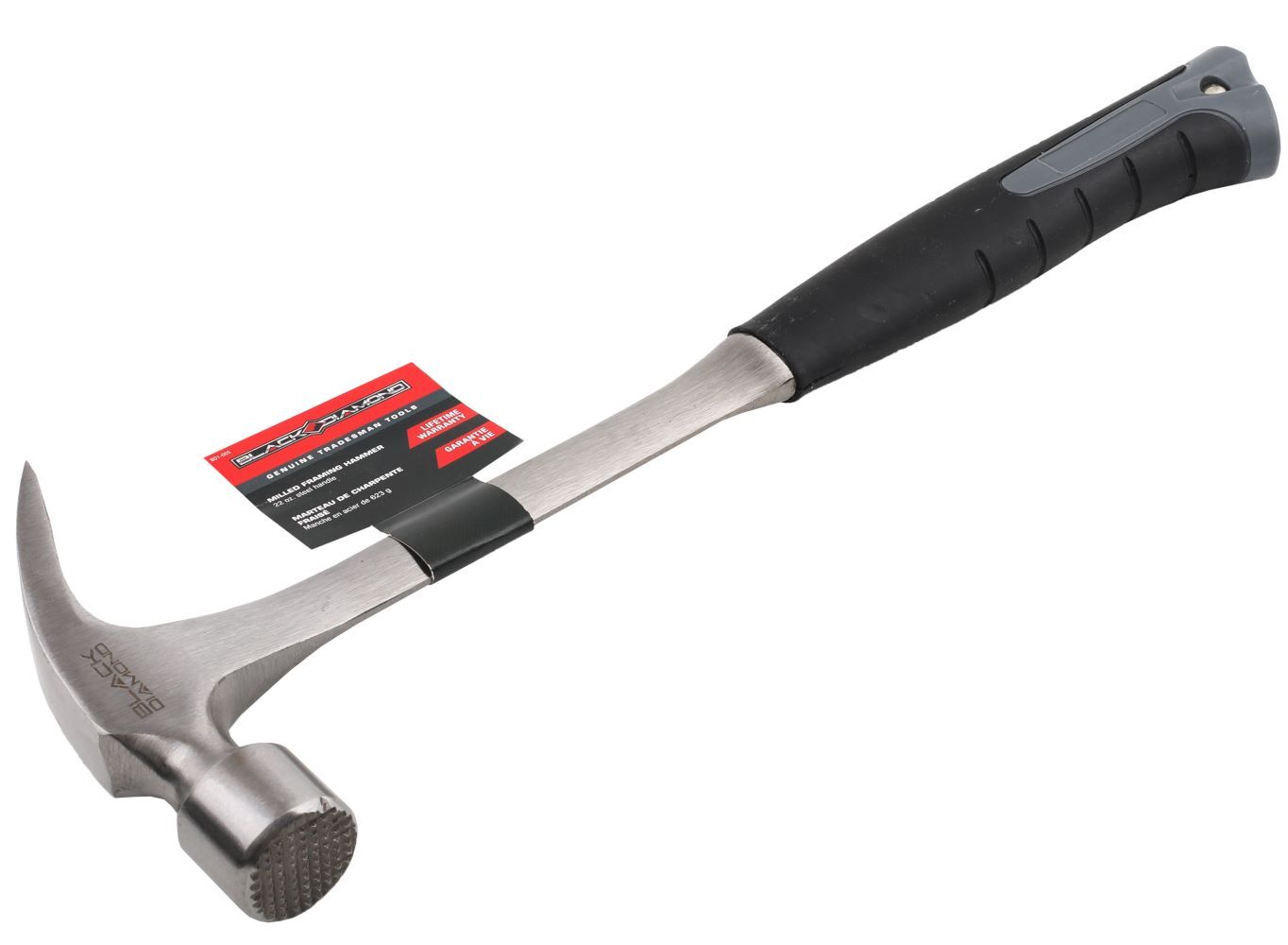 Black Diamond Milled Framing Hammer with Steel Handle, 22-Oz