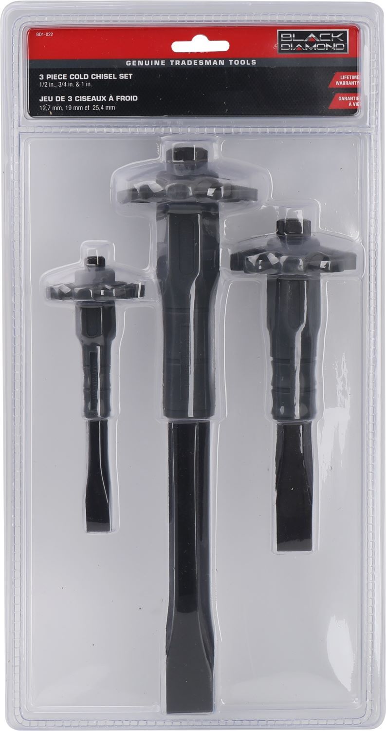 Black Diamond Cold Chisel with Ergo Grip Handle Set, 3-Pk