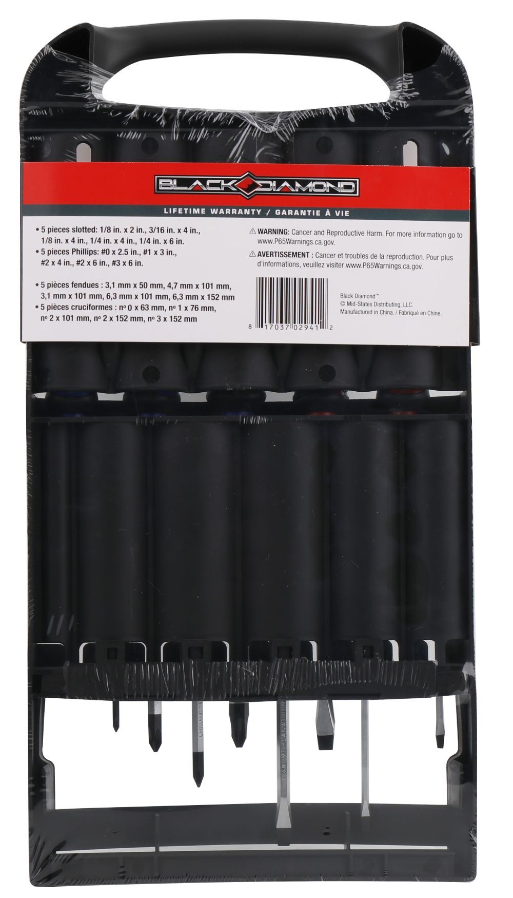 Black Diamond Comfort Grip Screwdriver Set, 10-Pk
