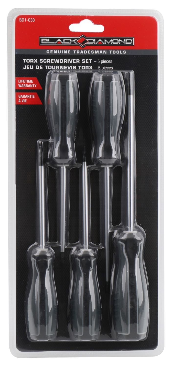 Black Diamond Torx Screwdriver Set, 5-Pk