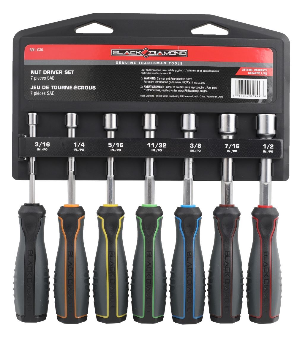 Black Diamond SAE Nut Driver Set, 7-Pk