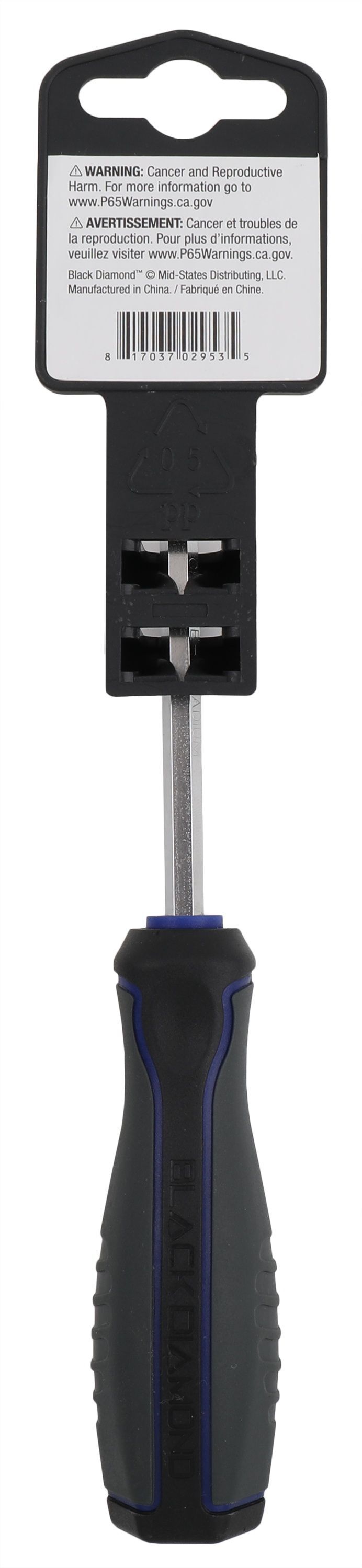 Black Diamond Comfort Grip Phillips Screwdriver, #1 x 3-In