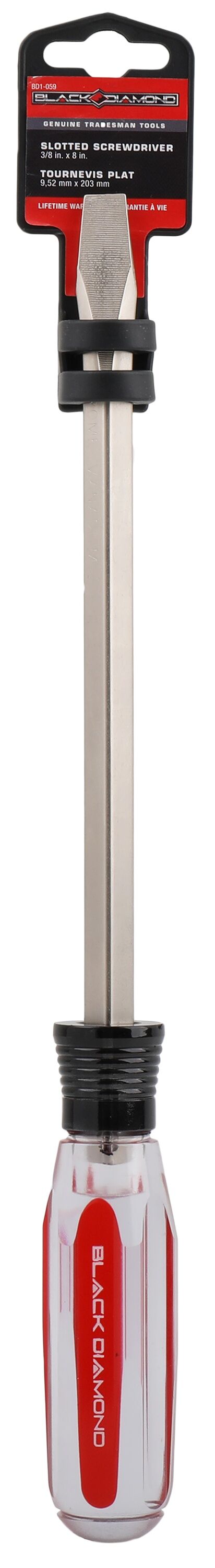 Black Diamond Slotted Screwdriver, 3/8-In x 8-In