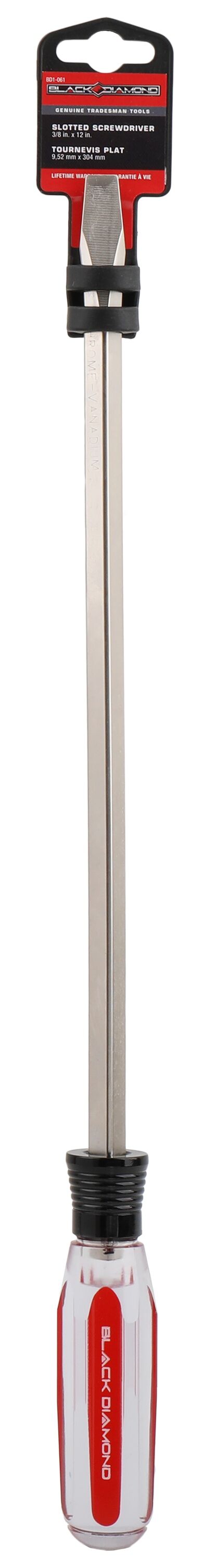 Black Diamond Slotted Screwdriver, 3/8-In x 12-In