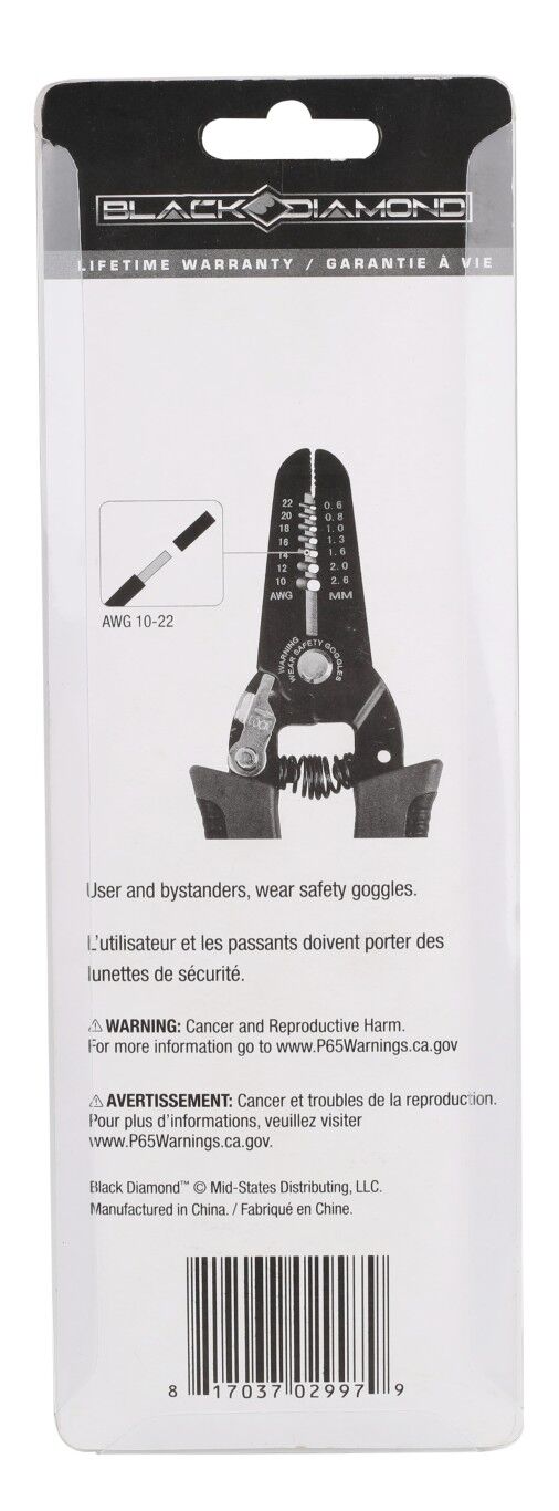Black Diamond Wire Stripper 10-22 Gauge