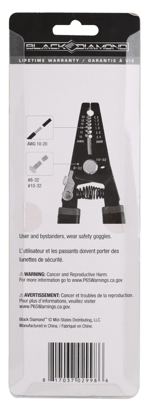 Black Diamond Wire Stripper/Bolt Cutter, 10-20 Gauge