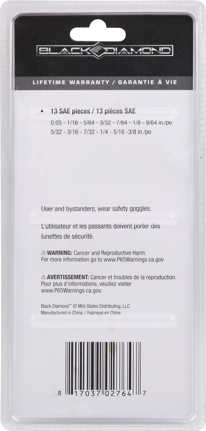 Black Diamond SAE Hex Key Set, 13-Pc
