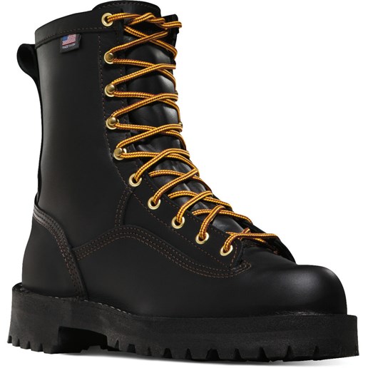 Men's Rain Forest Black Plain Toe Work Boot 