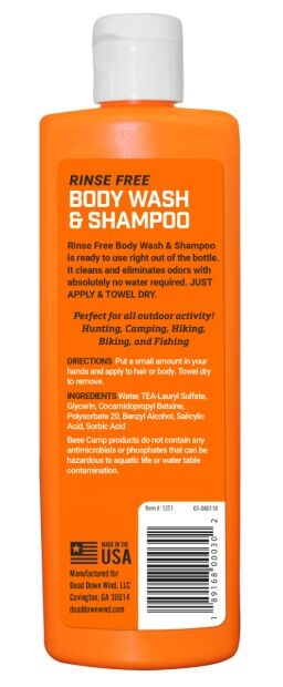 Dead Down Wind Rinse Free Body Wash & Shampoo, 8-Oz
