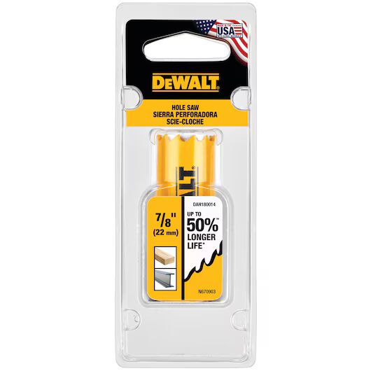 DEWALT Bi-Metal Hole Saw, 7/8-In