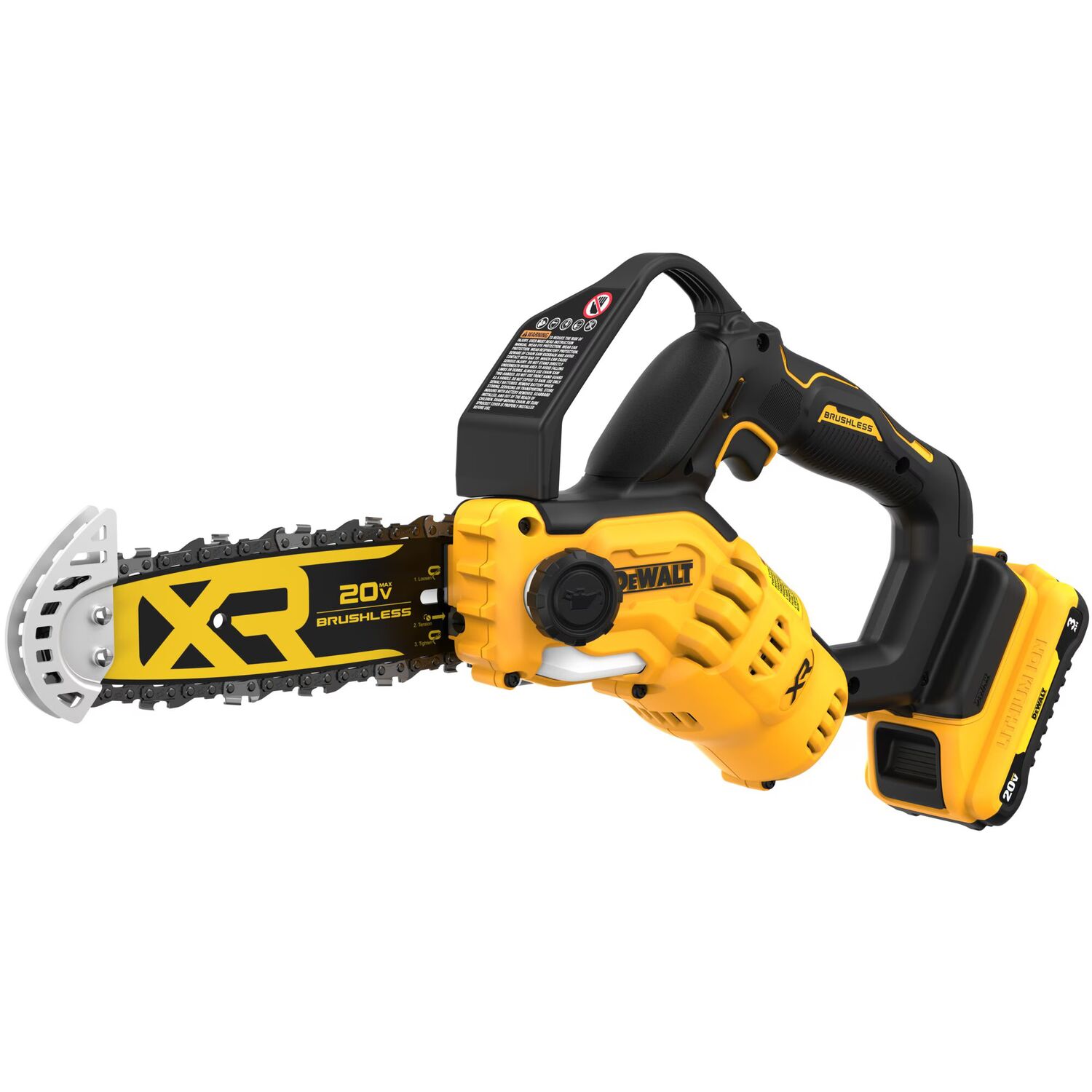 DEWALT 20-V Max 8 in. Battery Powered Brushless Pruning Chainsaw Kit