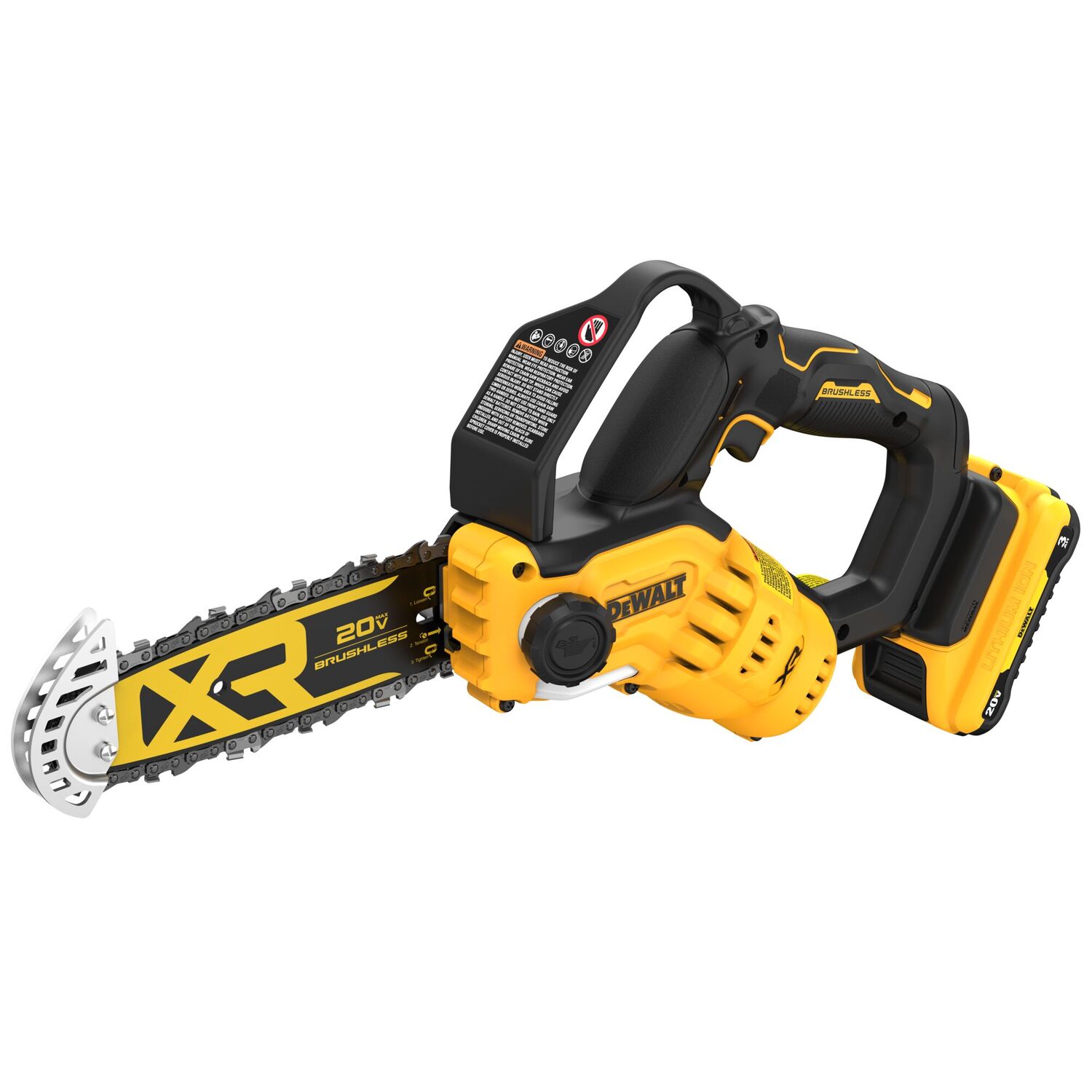 DEWALT 20-V Max 8 in. Battery Powered Brushless Pruning Chainsaw Kit