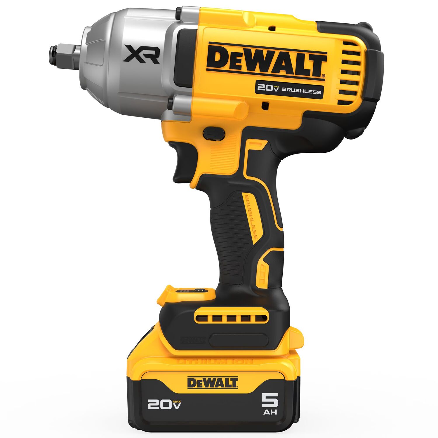 DEWALT 20-V Max XR High Torque Hog Ring Anvil Impact Wrench Kit, 1/2-In