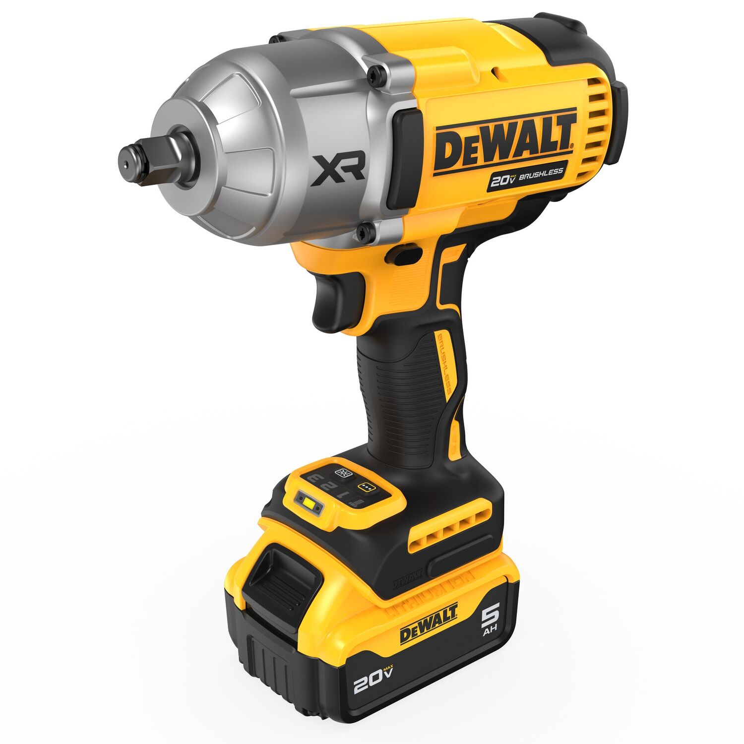DEWALT 20-V Max XR High Torque Hog Ring Anvil Impact Wrench Kit, 1/2-In