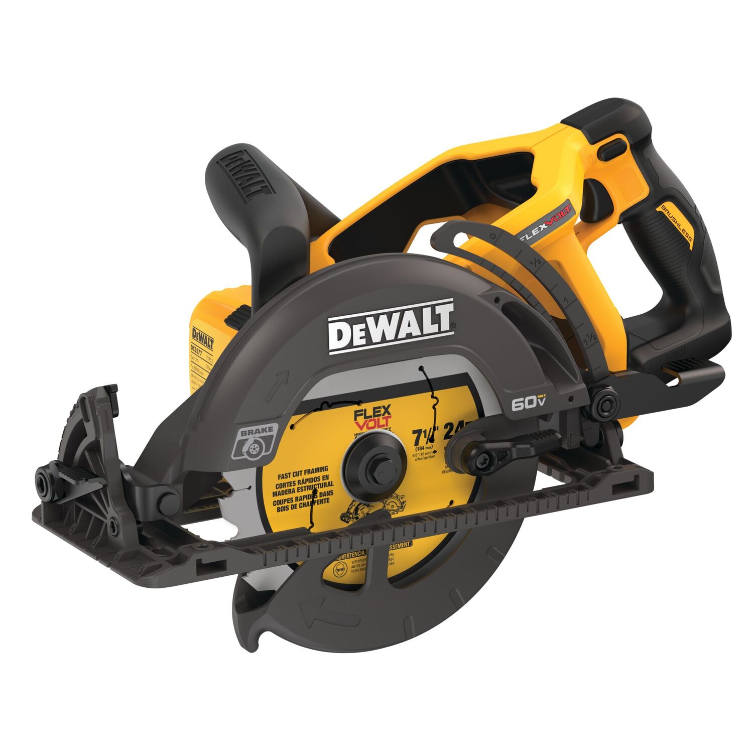 DEWALT FlexVolt 60-V Max Brushless Worm Drive Style Saw, 7 1/4-In (Tool Only)