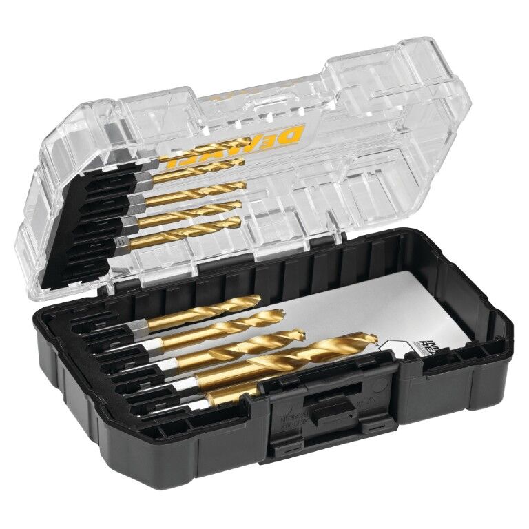 DEWALT Impact Ready Titanium Drill Bit Set With ToughCase System, 10-Pc