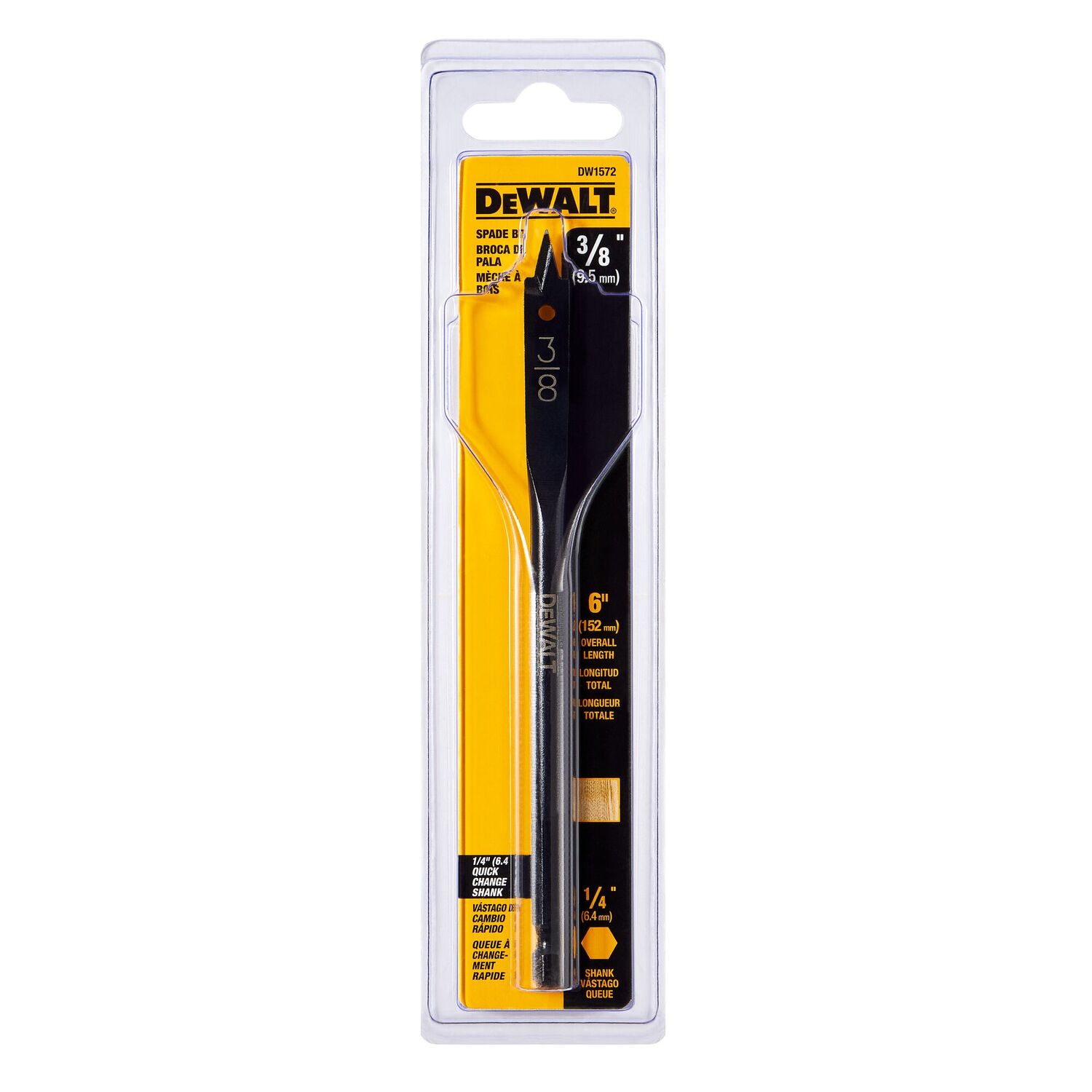 DEWALT Heavy Duty Spade Bit, 3/8-In x 6-In