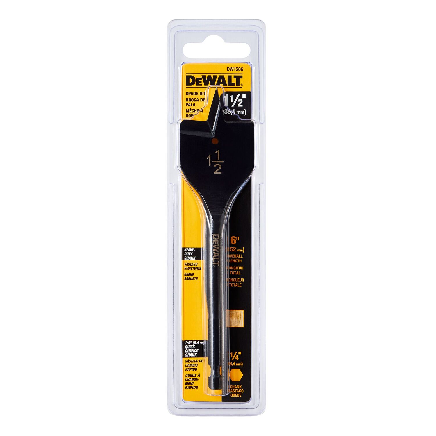 DEWALT Heavy Duty Spade Bit, 1 1/2-In x 6-In