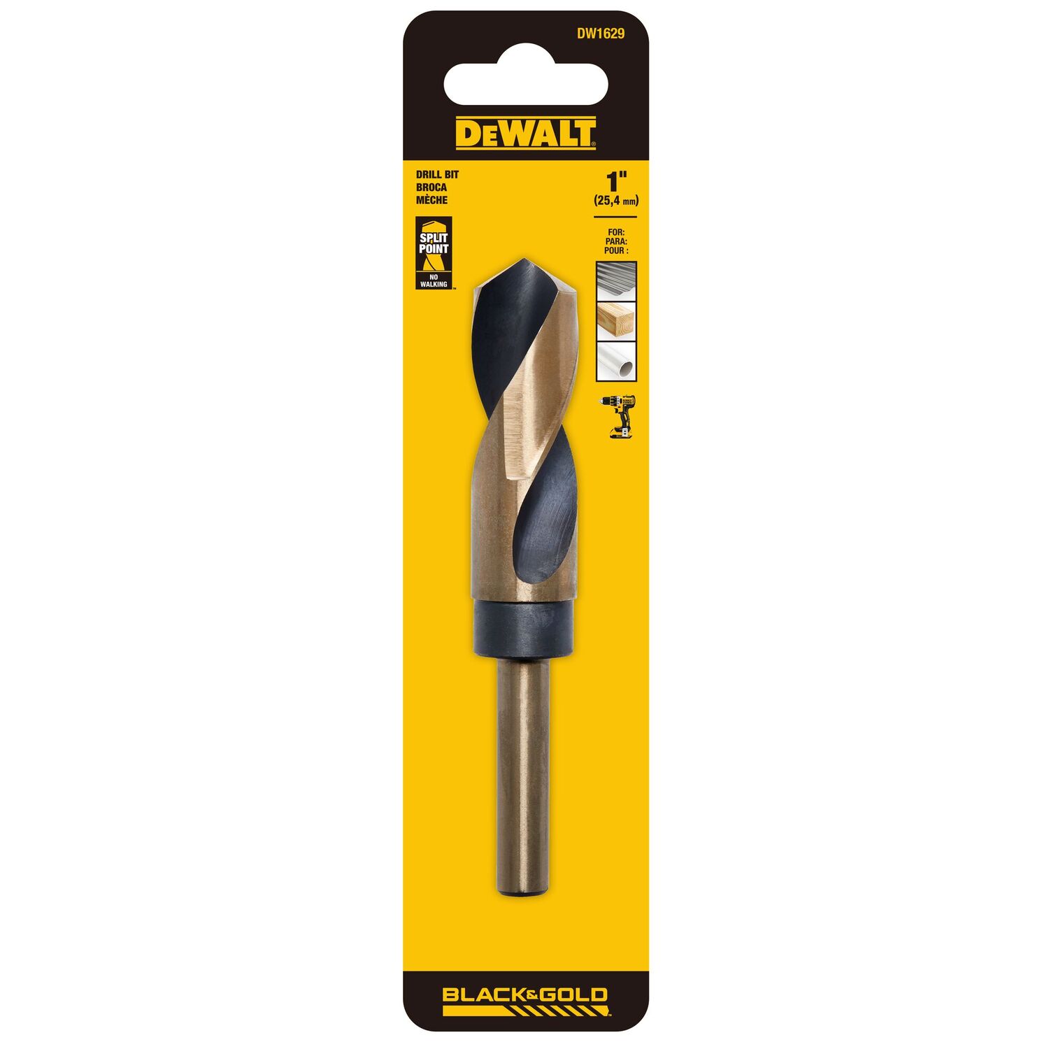 DEWALT Silver & Deming Black Oxide Drill Bit, 1-In
