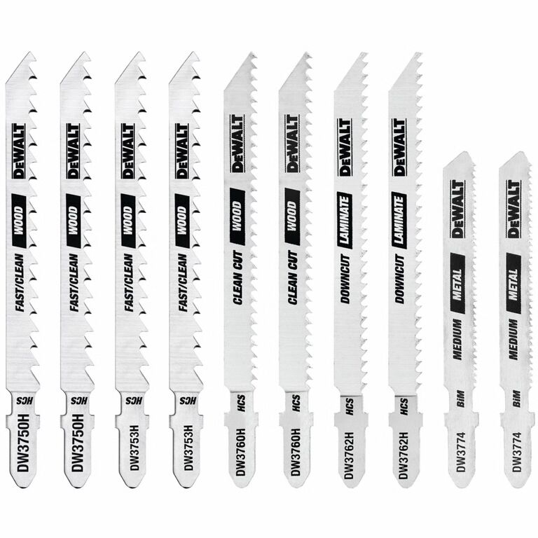 DEWALT T-Shank Jigsaw Blade Set With Case, 10-Pc