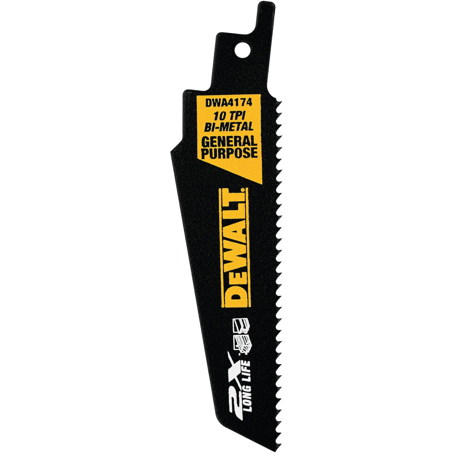 DeWALT 12-In 10TPI 2X Long Life Wood And Metal Cutting Reciprocating Saw Blades, 5-Pk