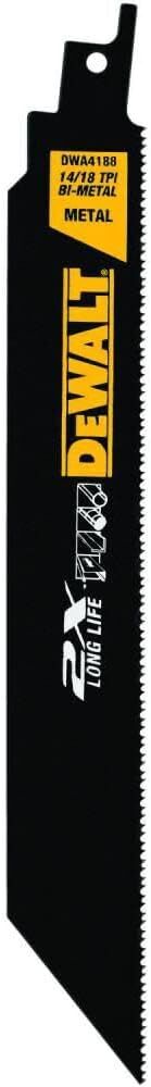 DEWALT 2X Long Life Metal Cutting Reciprocating Saw Blade, 14/18 TPI, 8-In, 5-Pk