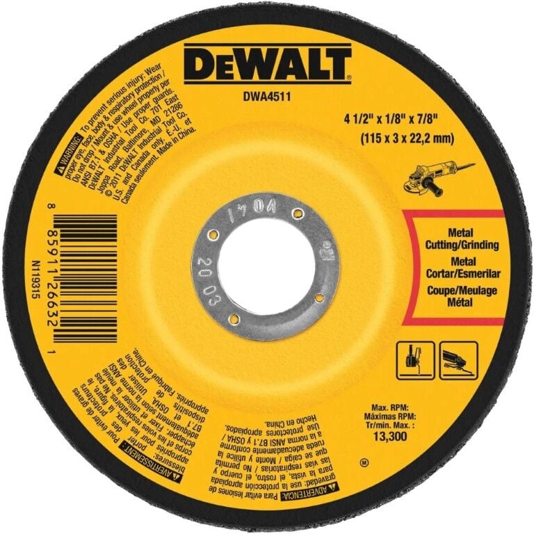 DEWALT Type 27 Metal Grinding Wheel, 4 1/2 in. x 1/8 in. x 7/8 in.