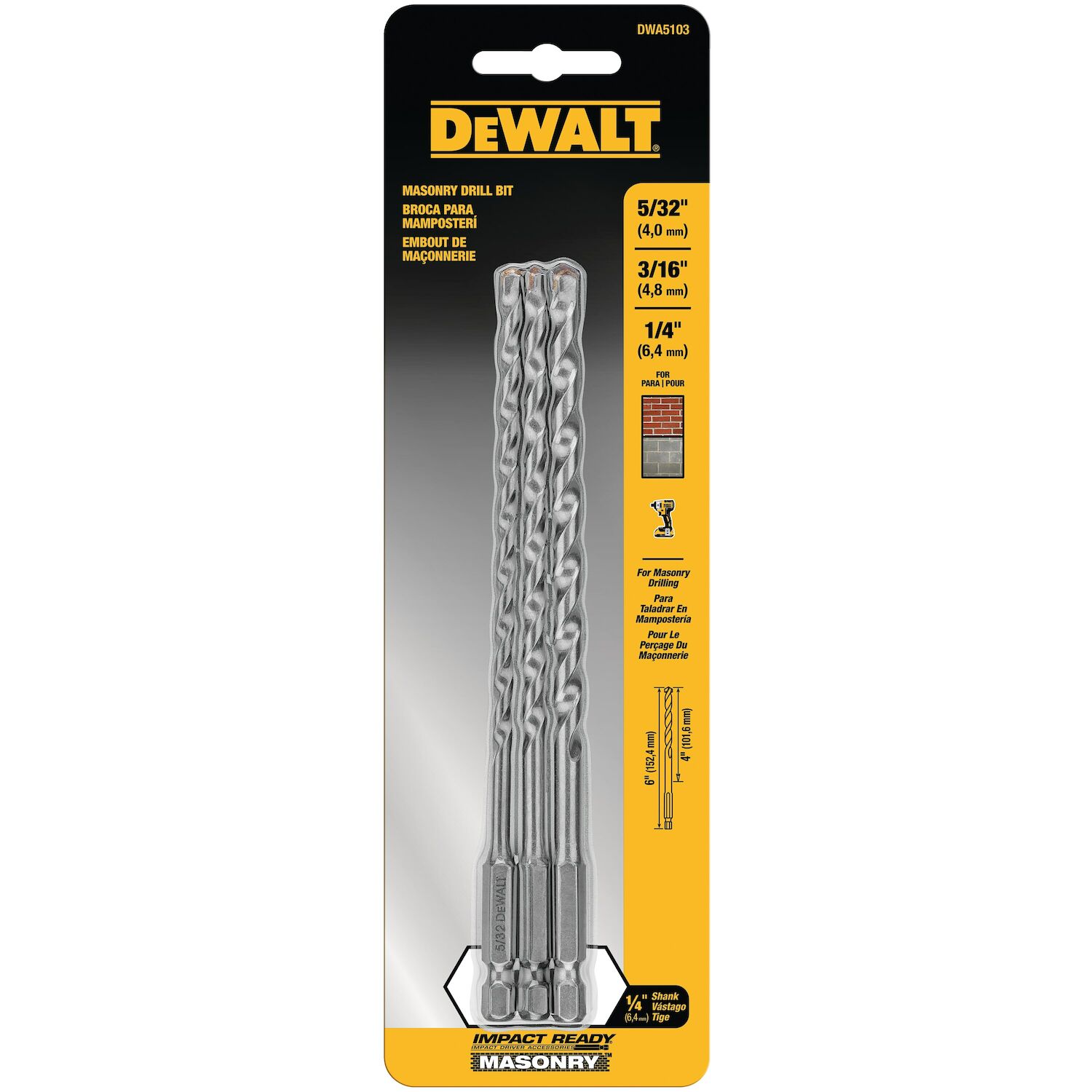Impact Ready Masonry Bit- 5/32"