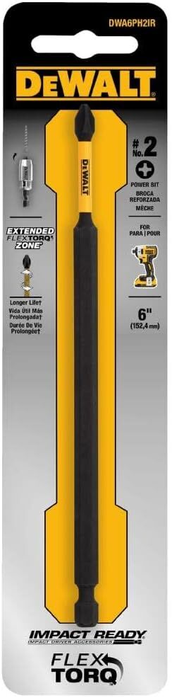 DEWALT FlexTorq Impact Ready #2 Phillips Bit, 6-In