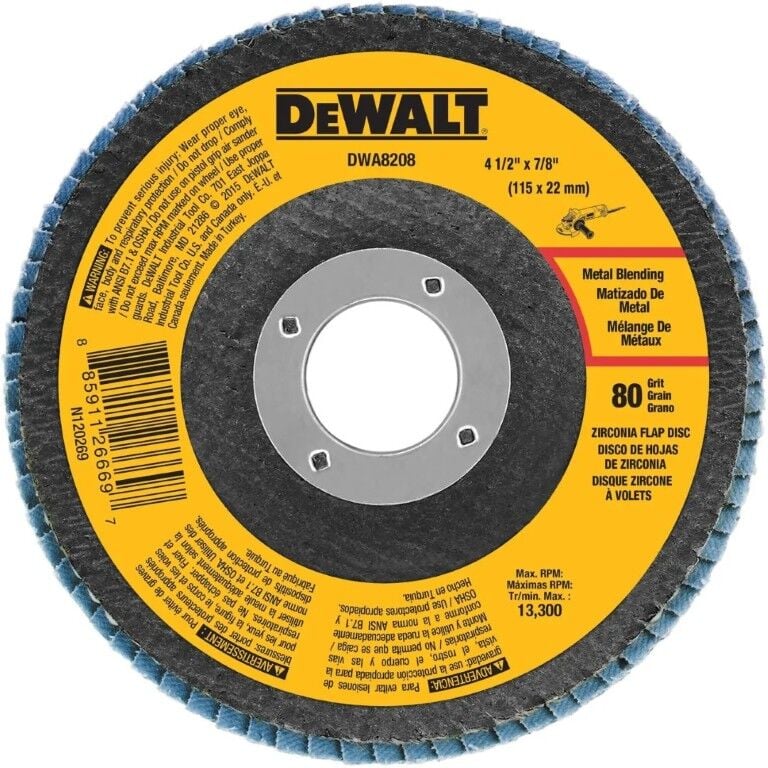DEWALT Zirconia Type 29 Flap Disc, 80 Grit, 4 1/2 in. x 7/8 in.