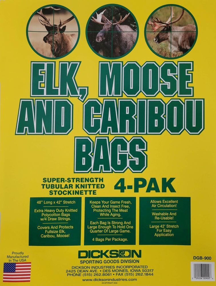 Dickson Industries Elk, Moose, Caribou Game Bags, 4-Pk