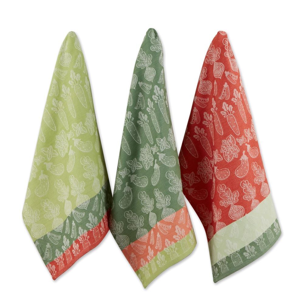 DII Design Farm Fresh Veggies Jacquard Dishtowels Assortment