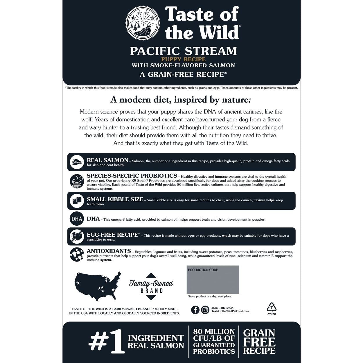 Taste of the Wild Pacific Stream Puppy Recipe with Smoke-Flavored Salmon Dog Food, 5-Lb