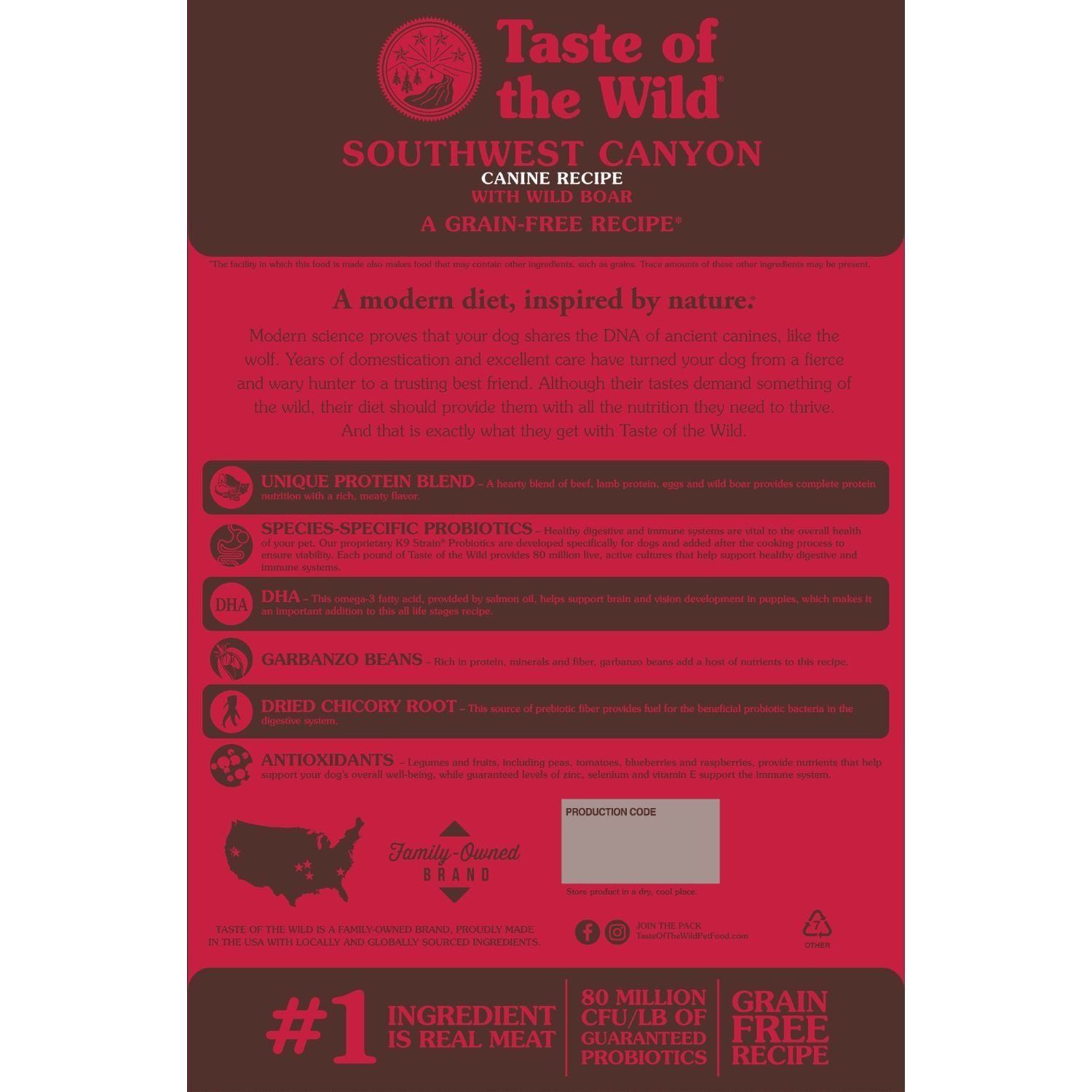 Taste of the Wild Southwest Canyon Canine Recipe with Wild Boar Dog Food, 14-Lb