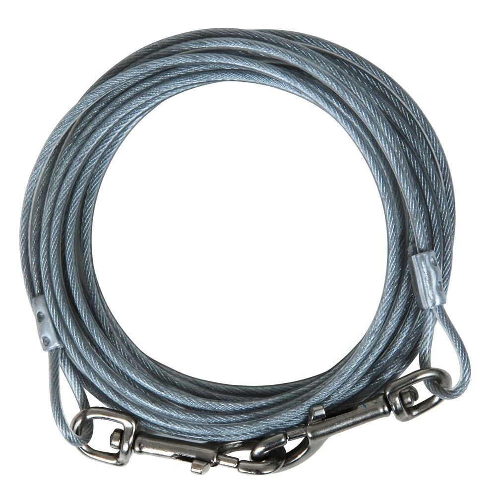 Petmate Aspen Pet Heavy Duty Silver Tie-Out Cable Medium, 20-Ft