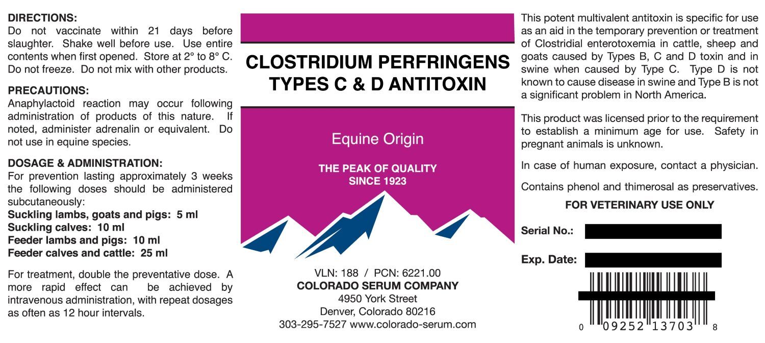 Colorado Serum Company Clostridium Perfringens Types C&D Antitoxin, 50-mL
