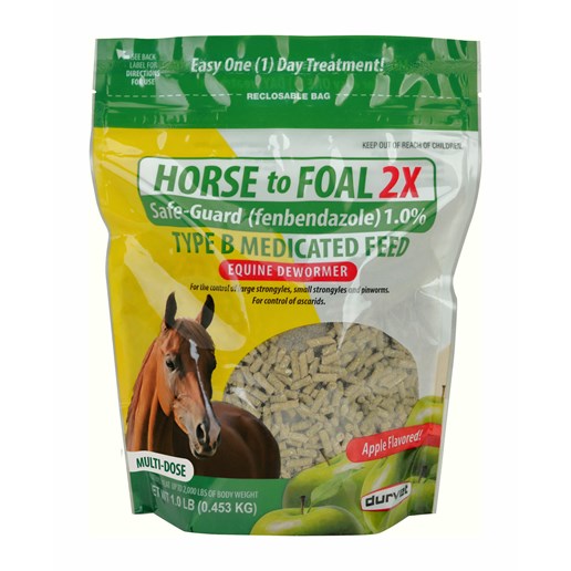 Durvet Horse to Foal 2X Safeguard Equine Dewormer, 1-lb Bag 