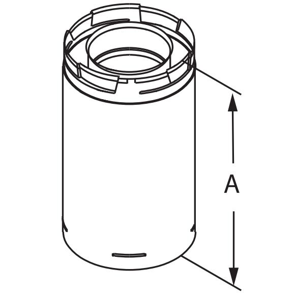 DuraVent Galvanized Stove Pipe Length, 4-In x 6 5/8-In x 12-In
